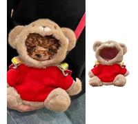 Tiny Puppy Carrier Chest Sling - Extra Small Body Carrier for Up to 3lbs Puppies Kittens, Cute Pack Pouch for Mini Yorkies Teacup Hands-Free Portable Pet Harness for Girls Boys (Medium Red)