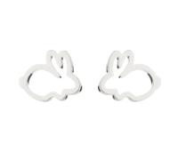 Tiny Rabbit Bunny Stud Earrings Stainless Steel Lovely Cute Hare Animal Pets Carrot Lightweight Small Earrings for Women Minimalist Happy Easter Spring Holiday Birthday Christmas Trendy Jewelry Gifts