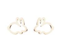 Tiny Rabbit Bunny Stud Earrings Stainless Steel Lovely Cute Hare Animal Pets Carrot Lightweight Small Earrings for Women Minimalist Happy Easter Spring Holiday Birthday Christmas Trendy Jewelry Gifts