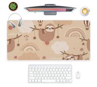 Tiny Rainbows Desk Pad Computer Mouse Mat with Non-Slip Rubber Base Smooth Face Gaming Mouse Pad XXL 80X30 CM Gaming Mousemat Office Desk Decor Office Gifts Mousepad for School Home