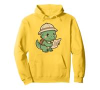 Tiny Raptor Explorer. Cute Kawaii Dino Adventure Pullover Hoodie