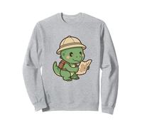 Tiny Raptor Explorer. Cute Kawaii Dino Adventure Sweatshirt