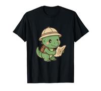 Tiny Raptor Explorer. Cute Kawaii Dino Adventure T-Shirt