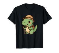 Tiny Raptor Explorer. Cute Kawaii Dino Adventure T-Shirt