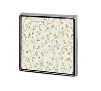 Tiny Sage Green Leaves Curling Across Cream Unisex Brooches & Pins Square Lightweight Lapel Badge Jewelry for Clothing Shawl Hat