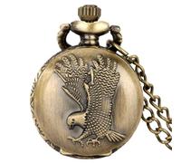 Tiny Size Bronze Hollow Octagonal Lattice Case Alloy Steampunk Quartz Pocket Watch Necklace Pendant Chain Vintage Smaller Clock (Color : 6)