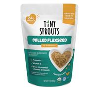 Tiny Sprouts Organic Milled Flax Seed + Full Serving Probiotic + Vitamin D3 I Superseed Booster for Babies 6M+ Toddler Kid I Gluten & Dairy Free I Omega 3, Prebiotic, Fiber, Iron (7oz x 1 Pack)