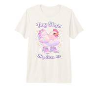 Tiny Steps Big Dreams Cute Chicken Aesthetic Motivational Premium T-Shirt