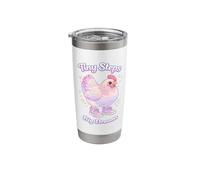 Tiny Steps Big Dreams Cute Chicken Aesthetic Motivational Stainless Steel Insulated Tumbler