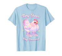 Tiny Steps Big Dreams Cute Chicken Aesthetic Motivational T-Shirt