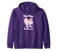 Tiny Steps Big Dreams Cute Chicken Aesthetic Motivational Zip Hoodie
