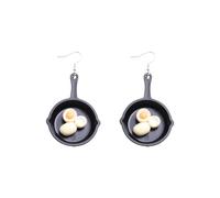 Tiny Stud Earrings For Women Interesting Food Earrings Poached Egg Ear Accessories Pizza Acrylic Stud Women's Small Silver Studs (A, One Size)