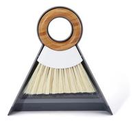 Full Circle Tiny Team Mini Brush and Dustpan Set White/Grey FC14608W, Bamboo, 16.5 x 3.5 x 18 cm