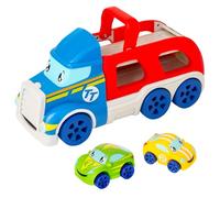Tiny Teamsterz Car Transporter Playset | Includes 2 Soft Touch Cars | Features A Loading Ramp | Perfect For Pre-School Play Activities | Kids Playset Toy Vehicles Great | Car Ramp Toy | Ages 12M+