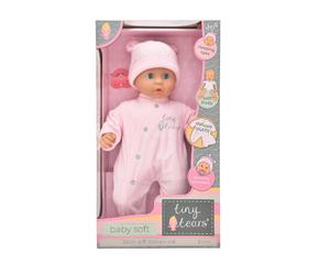 | Tiny Tears - Baby Soft - 38cm soft bodied doll in pink outfit: One of the UK's best loved doll brands! | Nurturing Dolls| Ages 10m+