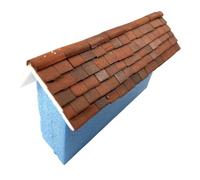 Tiny Tiles 15 Pieces 1:24th Scale Dolls House Miniature Styrene 1/2 Round Ridge Roof Trim/Roof Caps in Weathered Terracotta