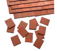 Tiny Tiles 250 Pieces 1:12th Scale Dolls House Miniature Styrene Roof Tiles in Terracotta