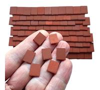 Tiny Tiles 250 Pieces 1:24th Scale Dolls House Miniature Styrene Roof Tiles in Terracotta