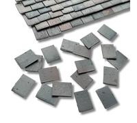 Tiny Tiles 250 Pieces 1:24th Scale Dolls House Miniature Styrene Roof Tiles in Weathered Grey