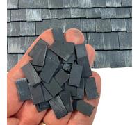 Tiny Tiles 250 Pieces 1:35th Scale Dolls House Miniature Styrene Roof Tiles in Aged Slate Grey