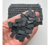 Tiny Tiles 250 Pieces 1:35th Scale Dolls House Miniature Styrene Roof Tiles in Slate Grey