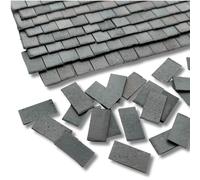 Tiny Tiles 250 Pieces 1:35th Scale Dolls House Miniature Styrene Roof Tiles in Weathered Grey