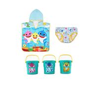 Tiny To Tots Baby Shark Swim Pants, Poncho Towel & Bath Buckets Set Tiny To Tots Multicolor