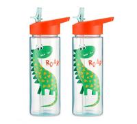 TINY TO TOTS BABY TO TODDLER Kids Dinosaur Water Bottle 500ml - BPA Free Leakproof Straw Sipper Bottle for Toddlers & Children - Lightweight Reusable School Drink Bottle with Flip Top Lid
