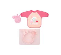 Tiny To Tots Peppa GWP Silicone Teether, Cover All Bib & Silicone Mat Set Tiny To Tots Multicolor
