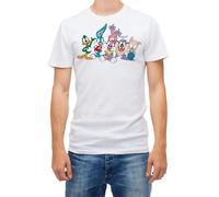 Tiny Toon Adventures Cartoon Characters, Men Short Sleeve White T-Shirt White M White S