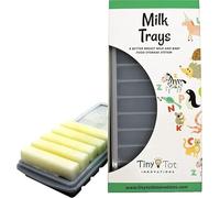 Tiny Tot Innovations Breast Milk Freezer Storage Trays, 10-1oz Bars, 2 Silicone Tray Containers w/Leak Resistant Lids, Food Grade Silicone (Milk Trays)