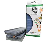 Tiny Tot Innovations Breast Milk Freezer Storage Trays w/Carrier, 10-1oz Bars, 2 Silicone Containers w/Silicone Lids and Carrier, Food Grade Silicone