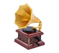Tiny Traditional Phonograph Model House Furniture Piece Decorative Accent for Scene Building Tiny Record Player Deck