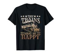 Tiny Trains make me Happy - Vintage Miniature Railway T-Shirt