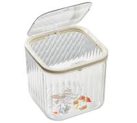Tiny Trash Can,Transparent Small Wastebasket - Space-Saving Clear Container Box for Dorm Scrap Paper Bathroom Bedroom Makeup Brushes Cotton Swabs Study Room Kitchen