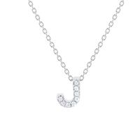 Tiny Treasures 18ct White Gold 0.04ct Love Letter J Necklace