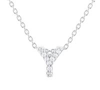 Tiny Treasures 18ct White Gold 0.04ct Love Letter Y Necklaces