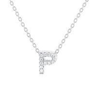 Tiny Treasures 18ct White Gold 0.05ct Love Letter P Necklaces