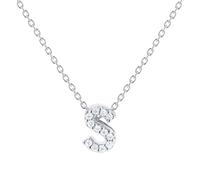 Tiny Treasures 18ct White Gold 0.05ct Love Letter S Necklace