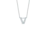 Tiny Treasures 18ct White Gold 0.05ct Love Letter V Necklaces