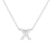 Tiny Treasures 18ct White Gold 0.05ct Love Letter X Necklaces
