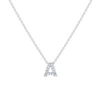 Tiny Treasures 18ct White Gold 0.06ct Love Letter A Necklace