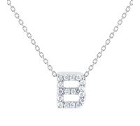 Tiny Treasures 18ct White Gold 0.06ct Love Letter B Necklaces