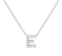 Tiny Treasures 18ct White Gold 0.06ct Love Letter E Necklace