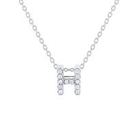 Tiny Treasures 18ct White Gold 0.06ct Love Letter H Necklace