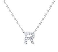 Tiny Treasures 18ct White Gold 0.06ct Love Letter R Necklace