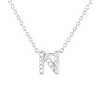 Tiny Treasures 18ct White Gold 0.07ct Love Letter N Necklaces