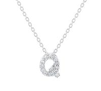 Tiny Treasures 18ct White Gold 0.07ct Love Letter Q Necklaces