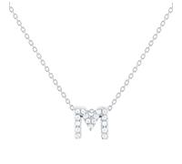 Tiny Treasures 18ct White Gold 0.08ct Love Letter M Necklace
