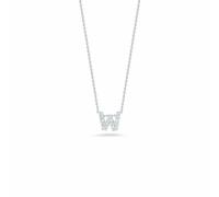 Tiny Treasures 18ct White Gold 0.08ct Love Letter W Necklaces